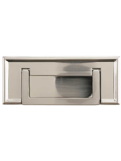 Campaign 3 inch Drop Pull in Brushed Nickel.